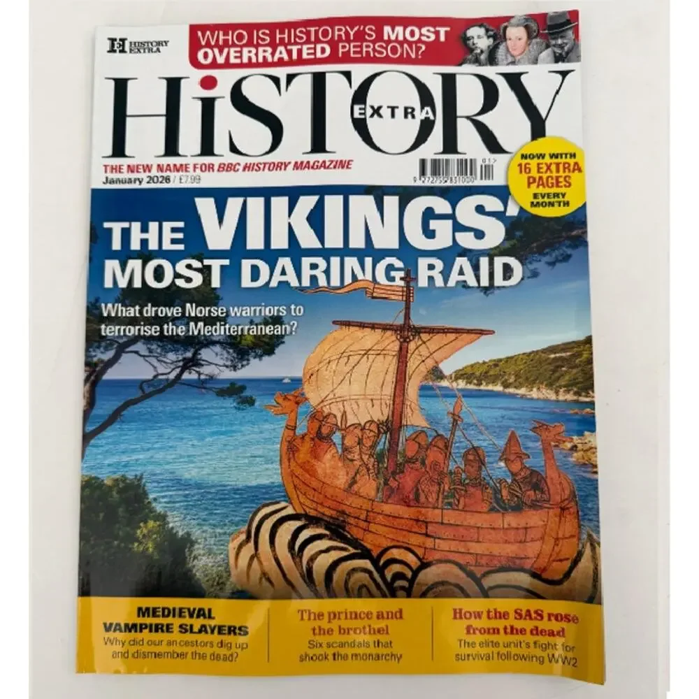 History Extra Magazine Lot of 8 Jan-Aug 2026 Vikings Pompeii Boleyn Odyssey